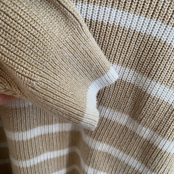 Banana Republic Mariner Sweater Stripe Beige Tan - Picture 4 of 5